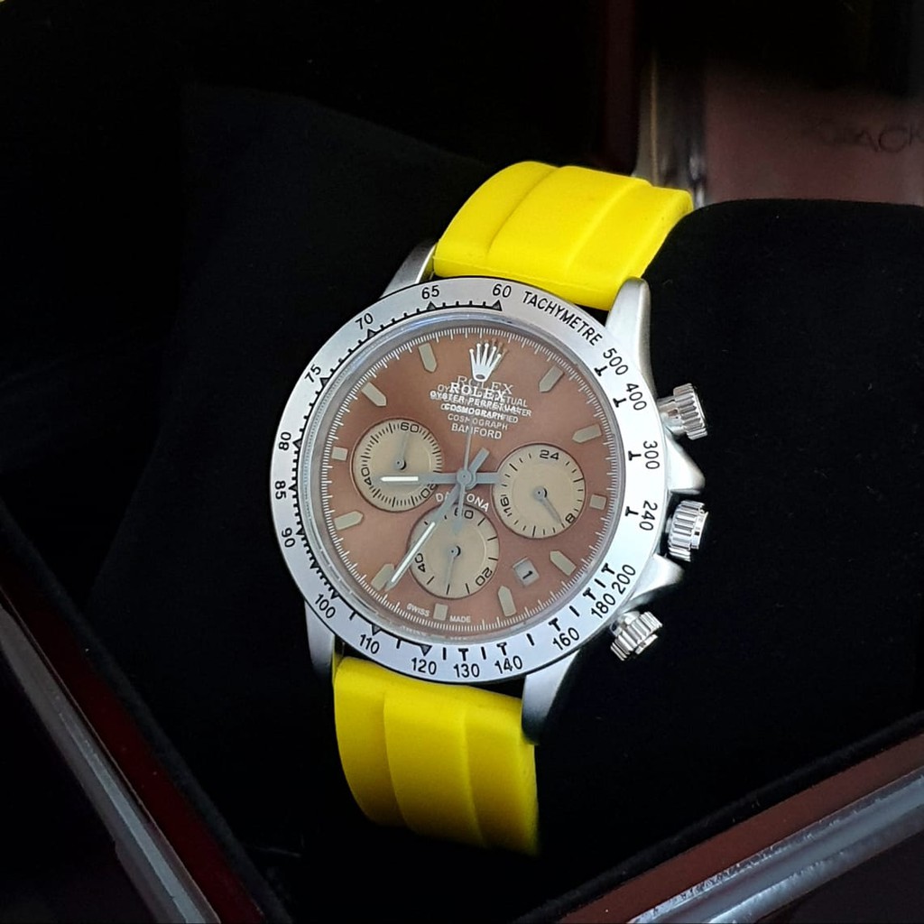 JAM TANGAN PRIA KASUAL ROLEX DAYTONA CHRONOGRAPH RUBBER
