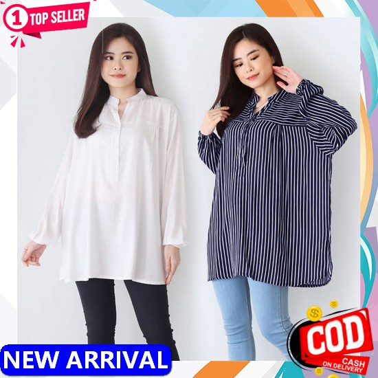 Baju Atasan Wanita Muslim Modern Kefa Blouse Bahan Mango Crepe Baju Atasan Modern Blouse Casual Leng