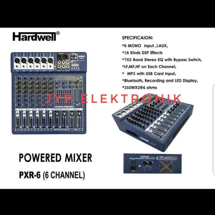 POWER MIXER HARDWELL PXR 6 MIXER AUDIO 6 CHANNEL ORIGINAL ⠀