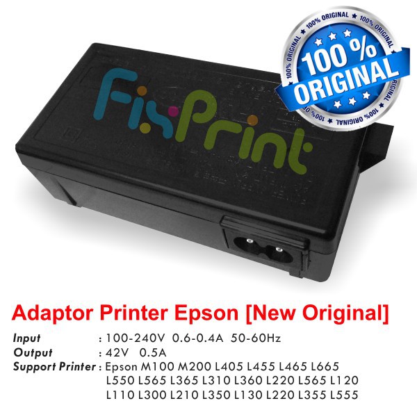 Adaptor Power Supply Printer Epson L120 L110 L210 L220 L300 L350 L355 L360 L565 L555 M100 M200 L405