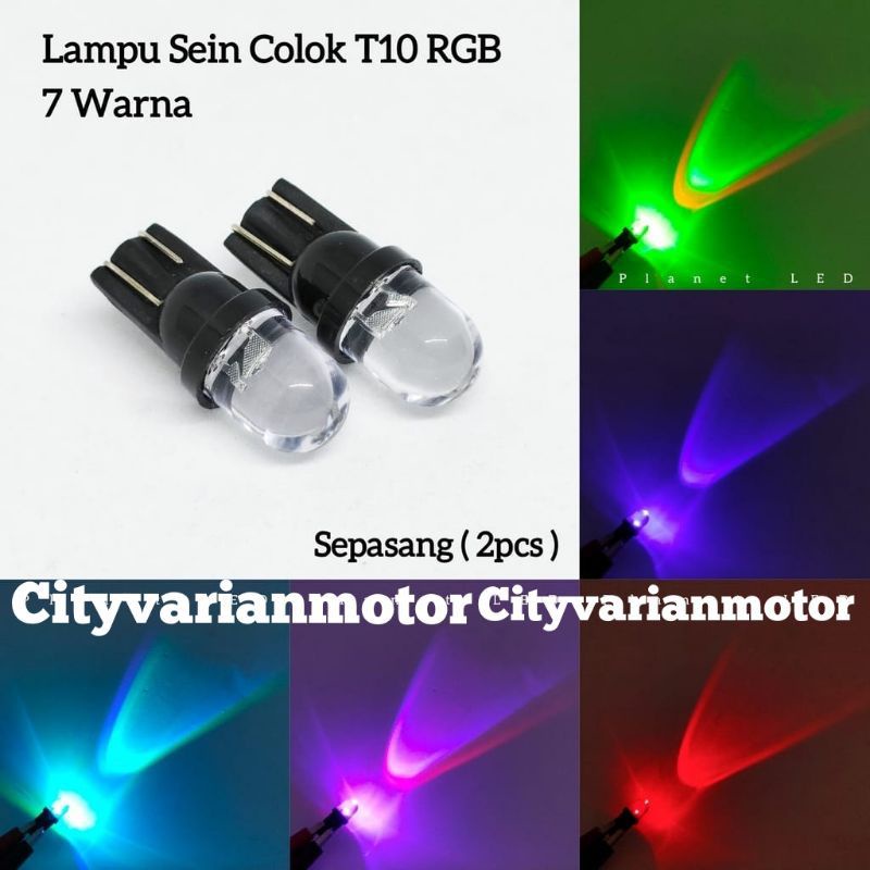 Lampu Senja Seri T10 Sen Sein LED RGB Remote Mobil Motor Beat Vario Vixion Mio Nmax PCX Mio Vario new Beat Scoopy New Fino Genio CBR Yamaha R25 Ninja RR ANTSHOOP