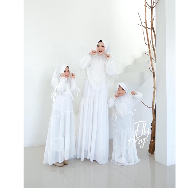 GAMIS BALQIS COUPEL CERUTY BABYDOLL by ELYARSY MOM &amp; KIDS SET KHIMAR IBU ANAK