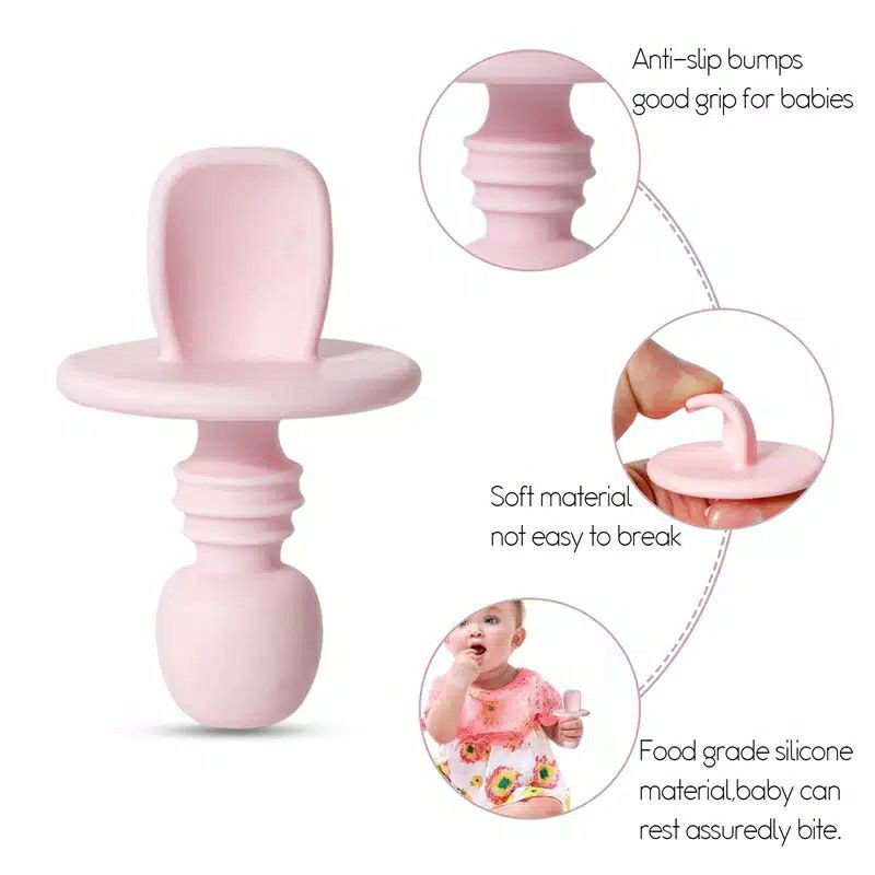 Baby Spoon Set Sendok Makan Bayi Silicone Sendok Garpu Set BPA Free Flexible