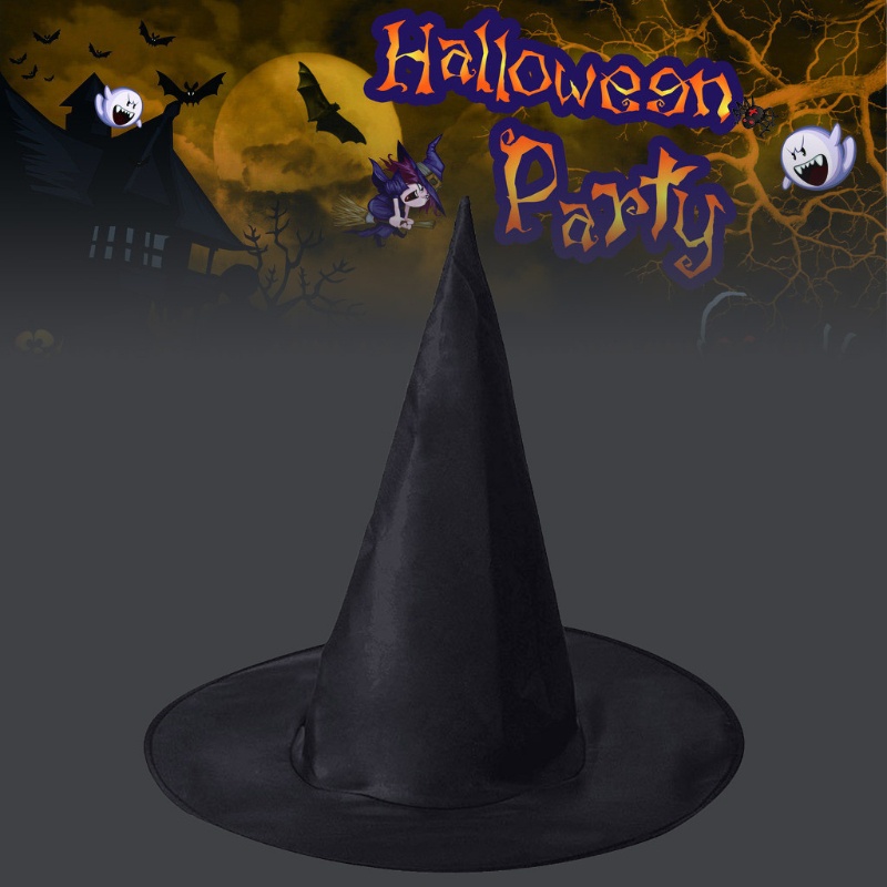 Topi Penyihir Warna Hitam Untuk Kostum Halloween