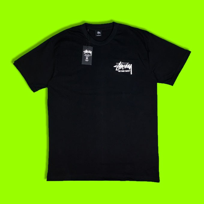 T-SHIRT STUSSY NO BAD DAYS SUMMER 2019 BLACK PERFECT HIGH 1:1 MIRROR QUALITY