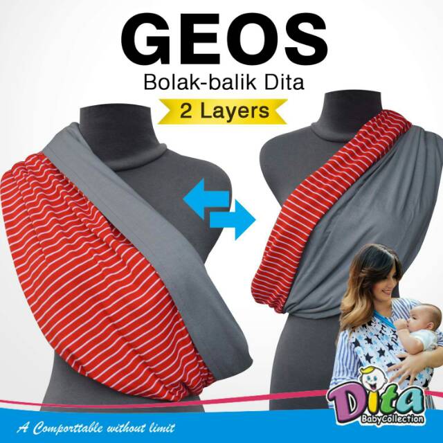 Gendongan Geos Bolak Balik Salur Polos