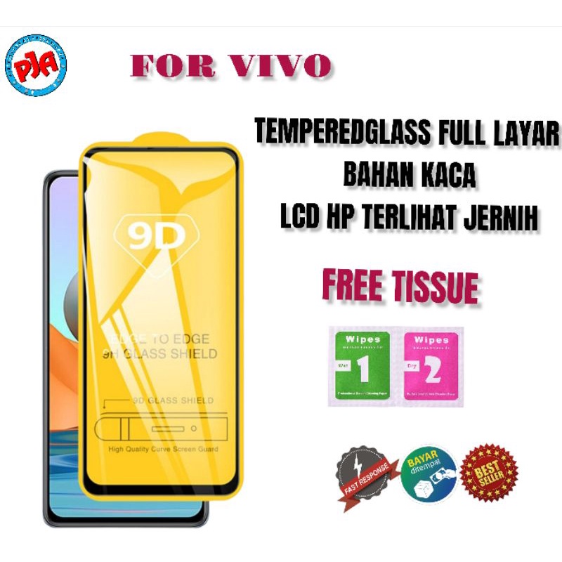 Tempered Glass TG Antigores Kaca Full Screen VIVO Y1s Y11 Y12 Y12i Y12S Y15 Y17