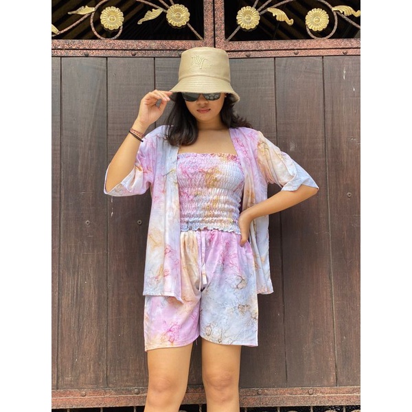 Set Kemben Outer Celana Pendek Tie Dye
