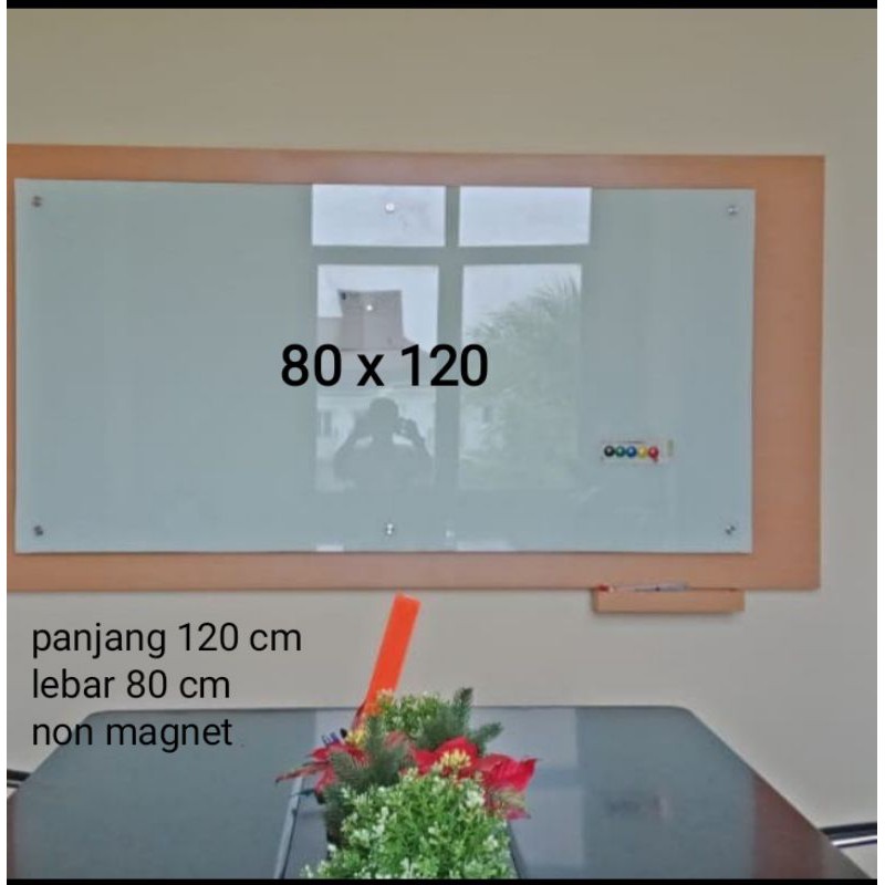 Papan tulis kaca glassboard 80 x 120 cm