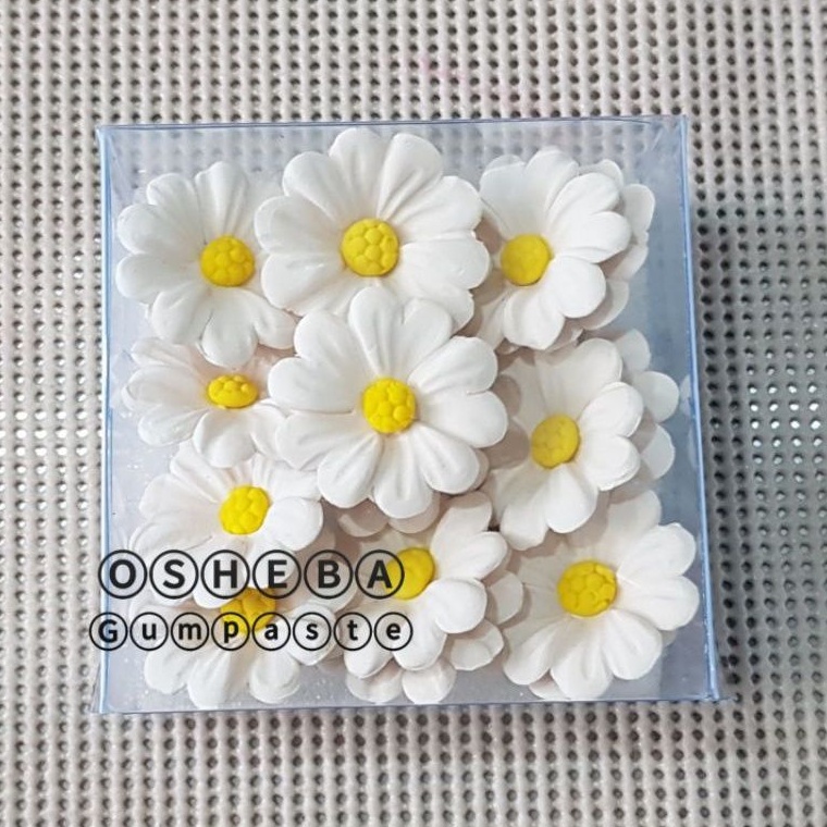 

[osheba] gumpaste bunga primerose BK BPM 20 warna putih tanpa kawat isi 20 bunga