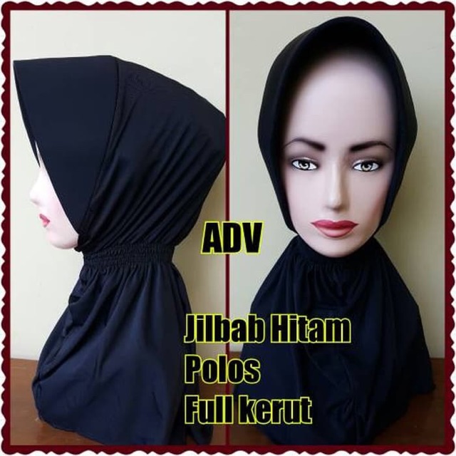 Jilbab POLWAN/PNS model karet keliling garis2