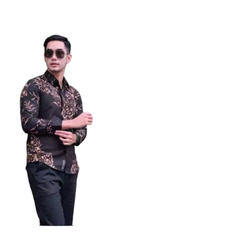 Kemeja Batik Pria Slimfit Lengan Panjang Motif Modern Terbaru Trendy Kekinian Ori Solo Kwalitas Premium