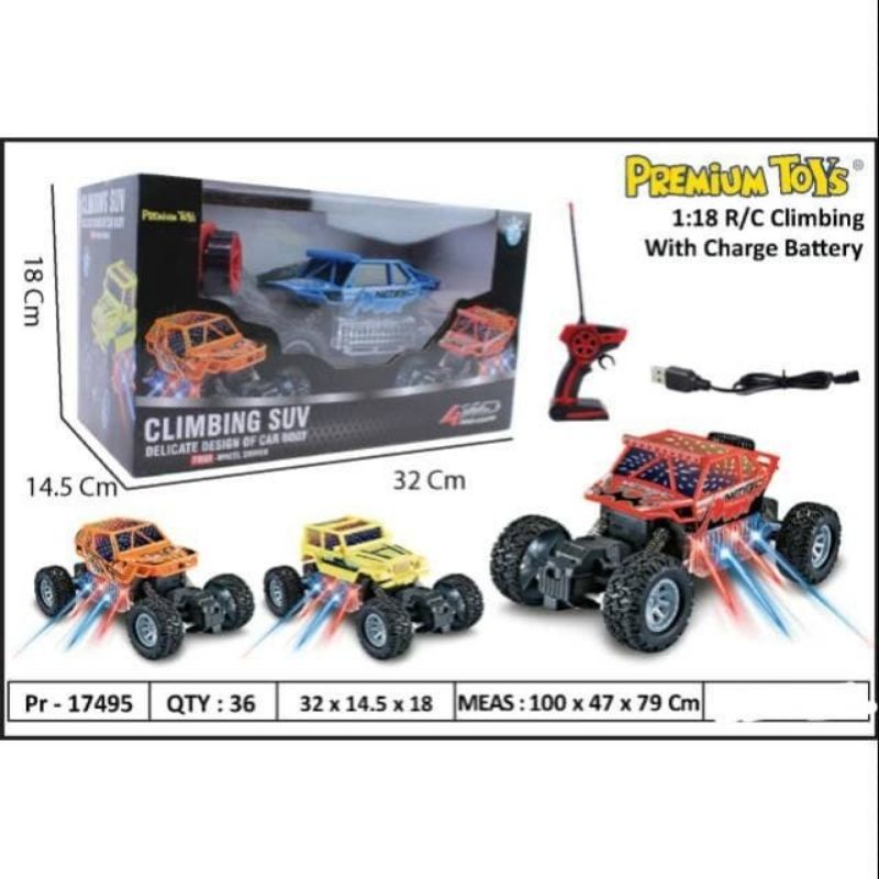 RC Climbing SUV Lampu 3D batre cas/ Mobil Nyala /Mobil remot