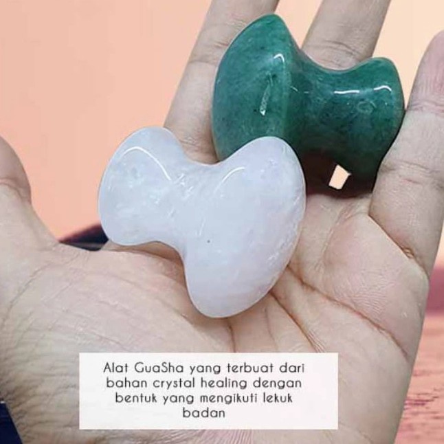 [Bayar di Tempat] Alat Terapi Pijat Batu Giok Mushroom Guasha Crystal Healing