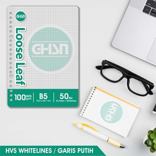 Loose Leaf B5 HVS/WHITELINES 100 gsm Dot Grid (kertas isi binder titik