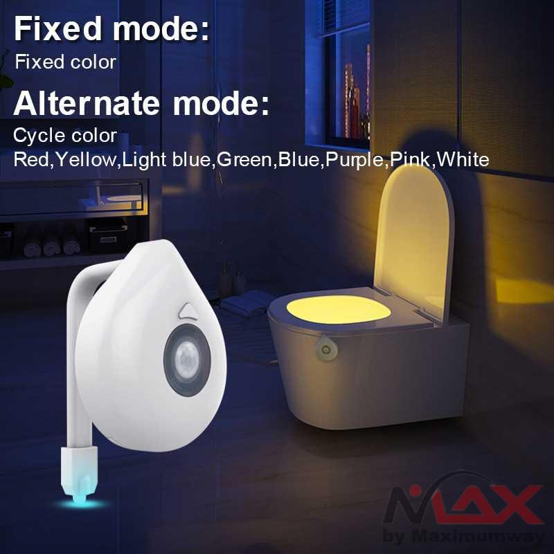 Lampu Toilet Sensor Gerak PIR warna warni RGB Lampu WC Lampu Kakus Motion &amp; Light Sensor 8 Warna - kamar mandi dekorasi rumah Goodland LED Toilet Light PIR Motion Sensor Night Lamp 8 Colors Backlight WC Toilet Bowl Seat Bathroom Night light for Children