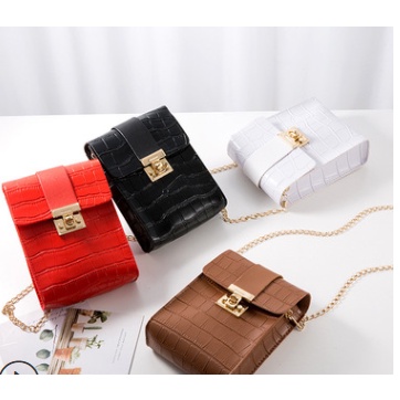 Stylish buaya-cetak tas selempang hp kecil wanita/IMPORT