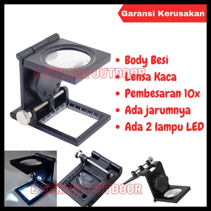 

KACA PEMBESAR LIPAT - FOLDING MAGNIFIER SCALE 10X 10X QC KAIN, UANG KODE 739