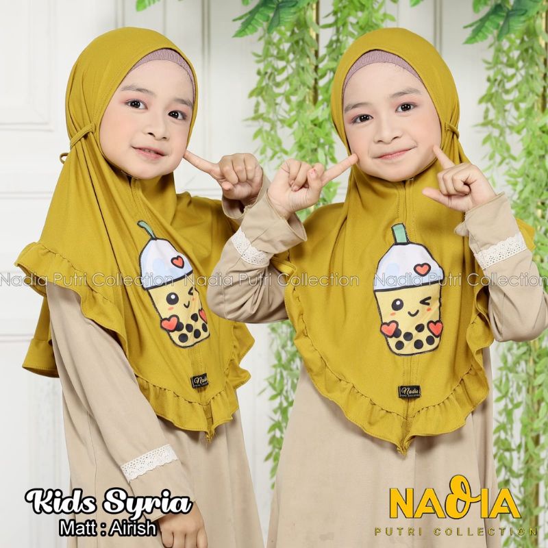Hijab boba / jilbab pastan segitiga / kerudung instan anak / jilbab pastan anak