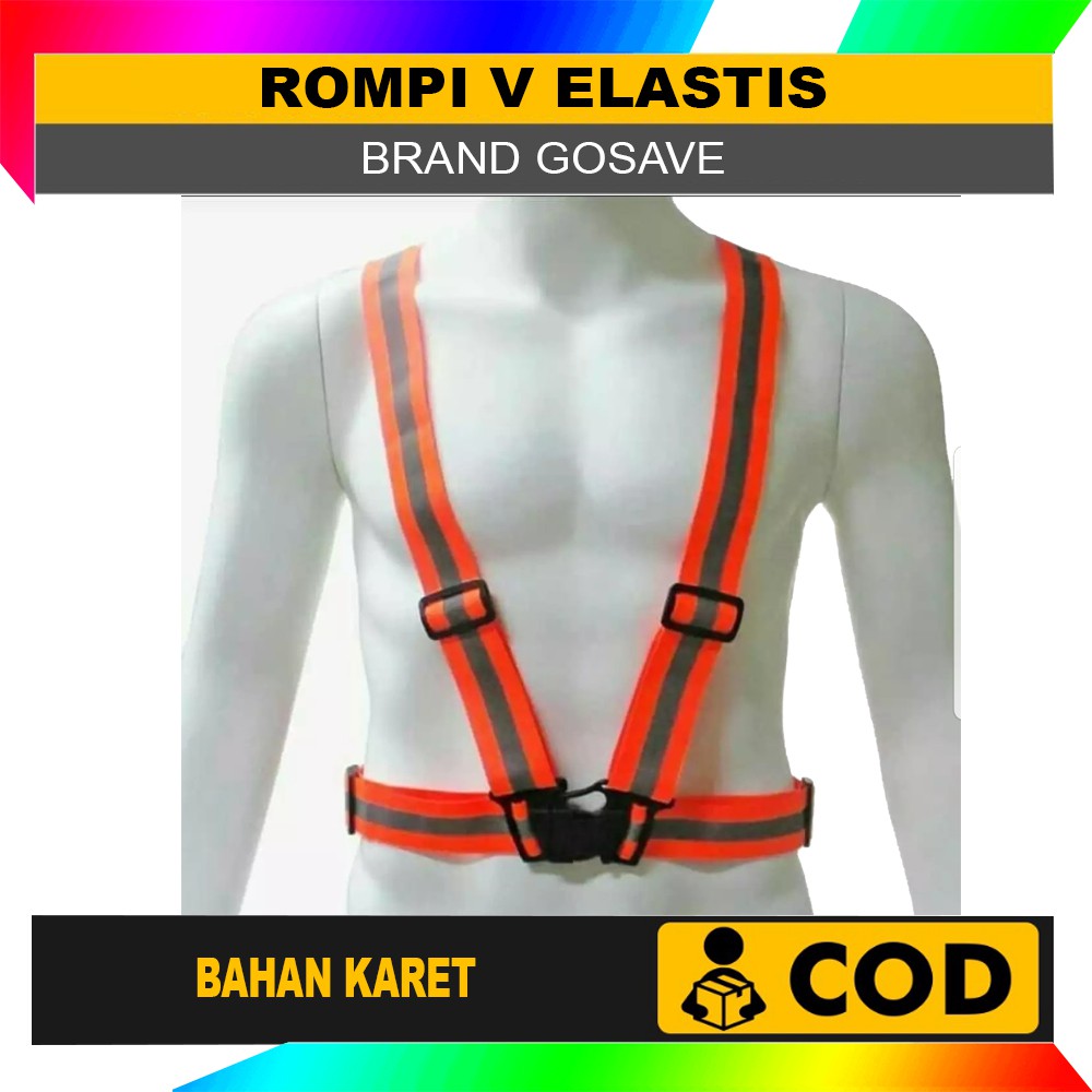 Rompi V Karet Elastis Scotlite Safety Vest Proyek Scotchlite Reflective Strap Safety Sepeda dan Lari