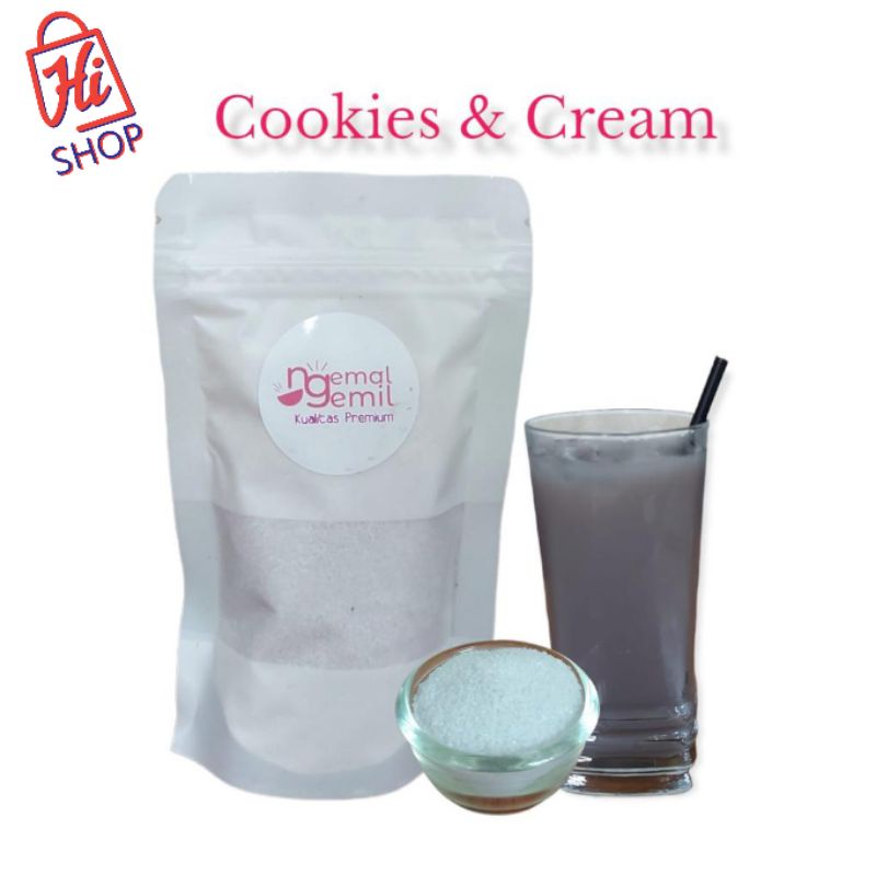 

Bubuk Minuman Rasa Cookies & Cream Serbuk Minuman Kekinian Cookies & Cream Powder Drink Kualitas Premium