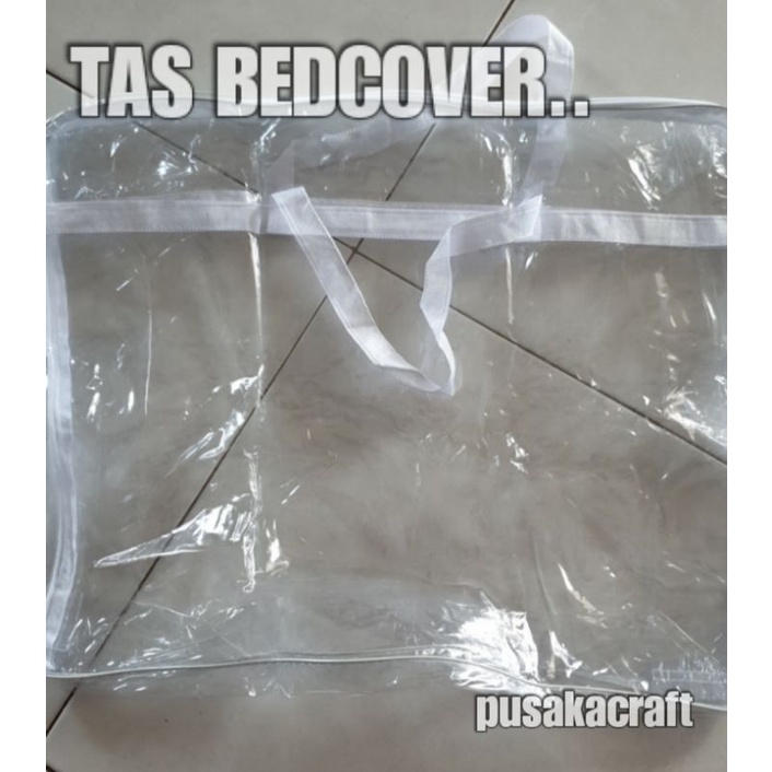 TAS BEDCOVER BAHAN PLASTIK MIKA BENING