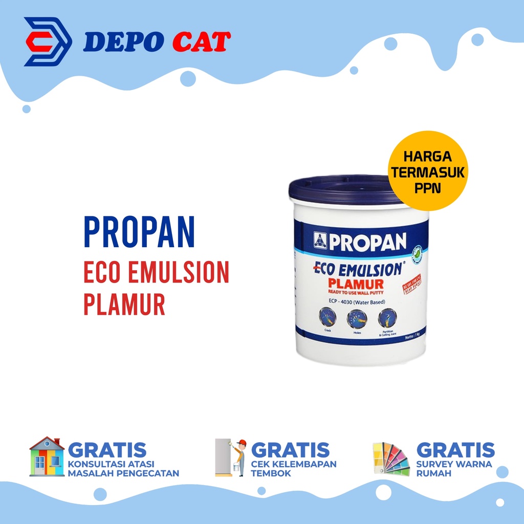 Plamir Tembok Propan Eco Plamur White 1KG