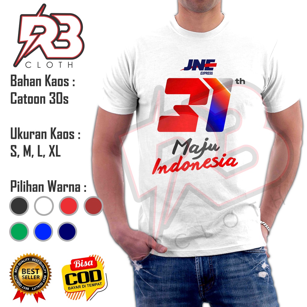 Kaos HUT JNE 31 Tahun Indonesia Maju Bersama JNE Kaos Distro DTF