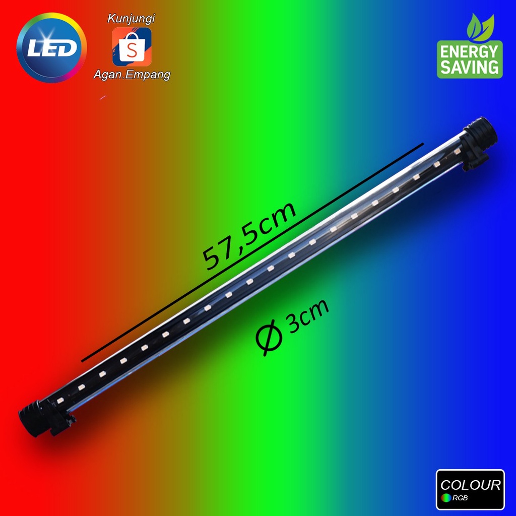 LAMPU LED AQUARIUM 60CM WARNA MERAH HIJAU BIRU PUTIH MODEL CELUP / LAMPU AKUARIUM / LAMPU AQUASCAPE 