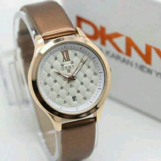 Jam Tangan Wanita Elegant Exclusive DKNY Princess Premium Watch Brown