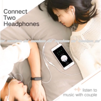 Audio Splitter Earphone Cable Jack 3.5mm 1 Male to 2 Female berkualitas paralel aux mendengar musik 