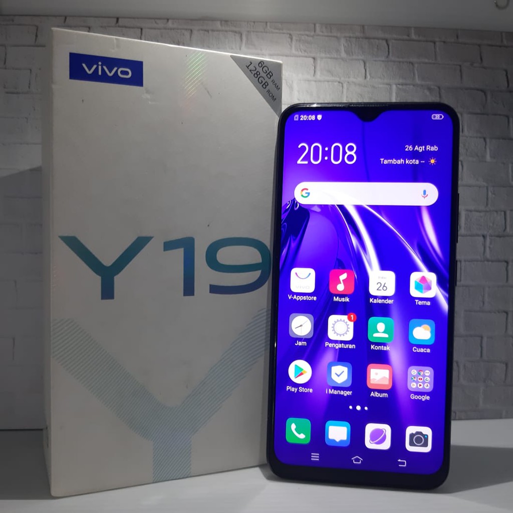 Handphone Hp Vivo Y19 6 128gb Fullset No Hf Second Seken Bekas Murah Shopee Indonesia
