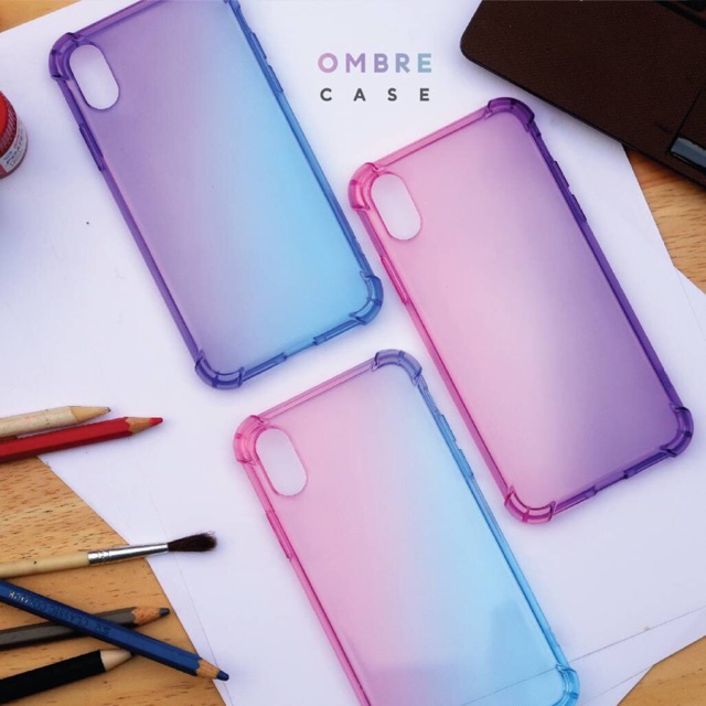 ombre case for iph 7 7+ 8 8+ x / oppo f1s f5 f7 f9 a37 a71