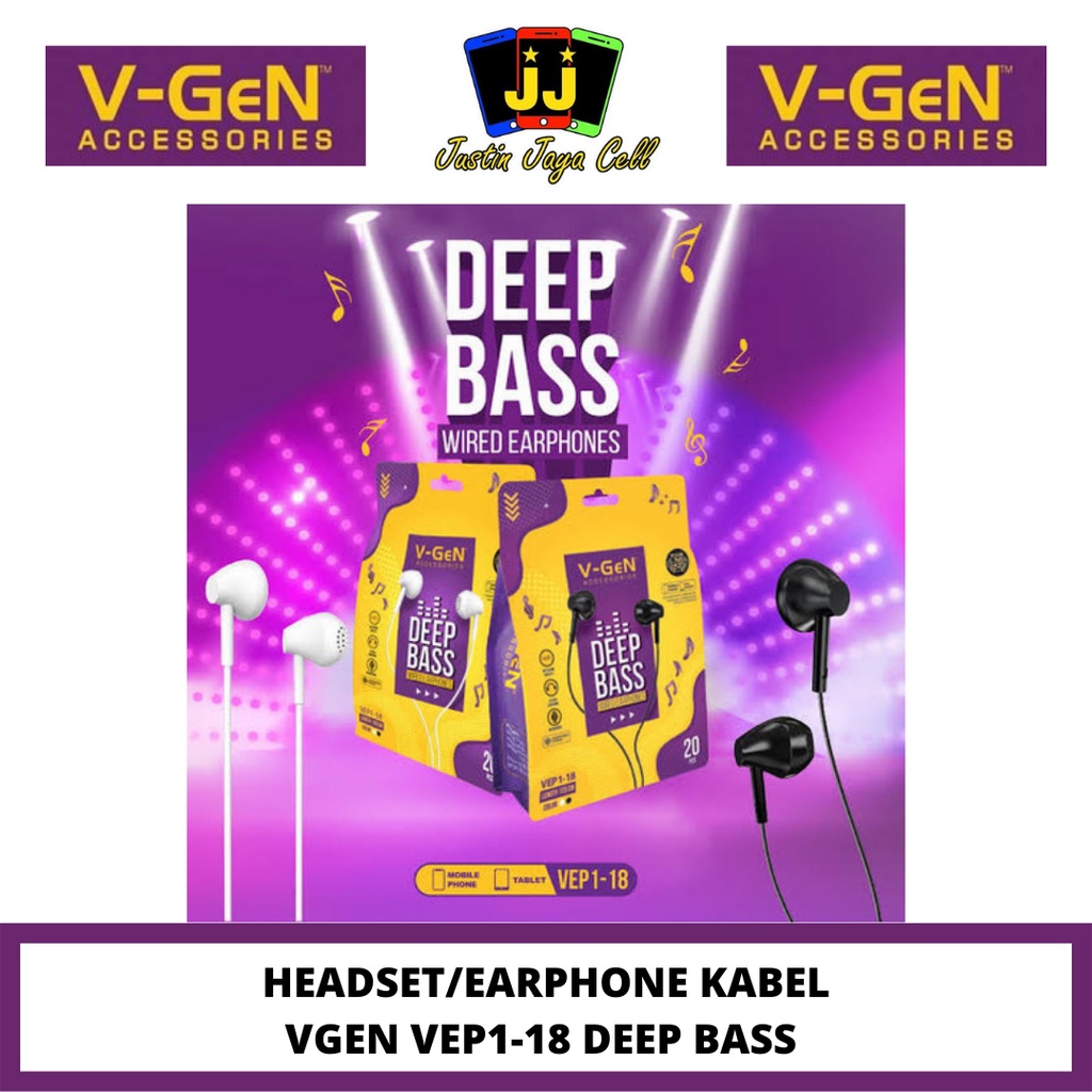 HEADSET/EARPHONE VGEN VEP1-18 DEEP BASS WIRED HEADSET