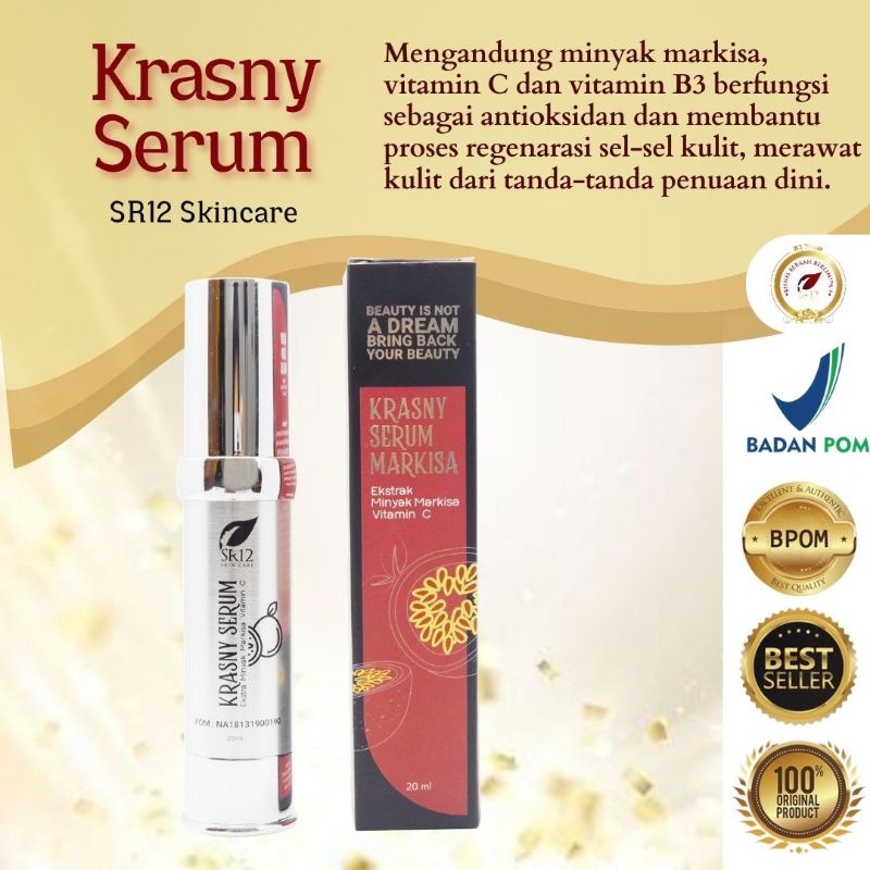 KRASNY SERUM / SERUM VITAMIN C / SERUM KULIT KERING /  PENCERAH KULIT