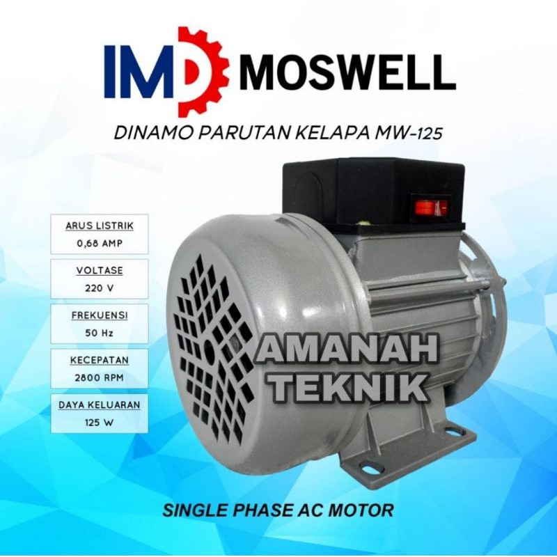 Dinamo motor Moswell AC 200watt MW 125-2