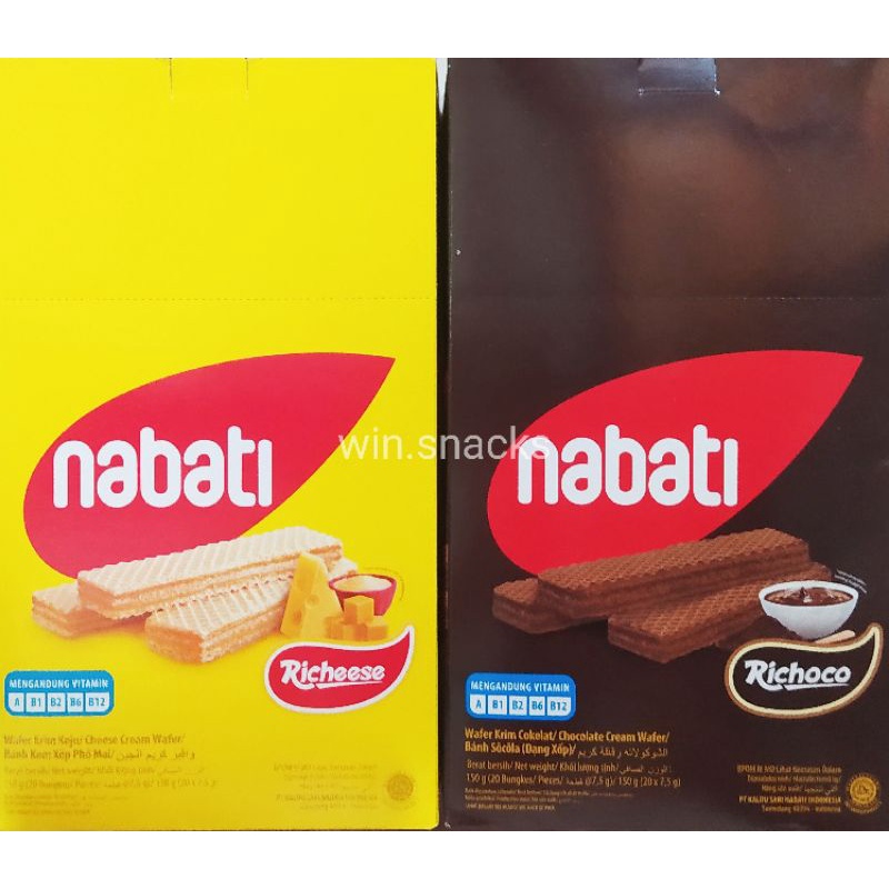 

NABATI RICHEESE/1 Kotak/Nabati Wafer Richeese keju dan coklat/wafer keju wafer coklat/wafer krim keju coklat