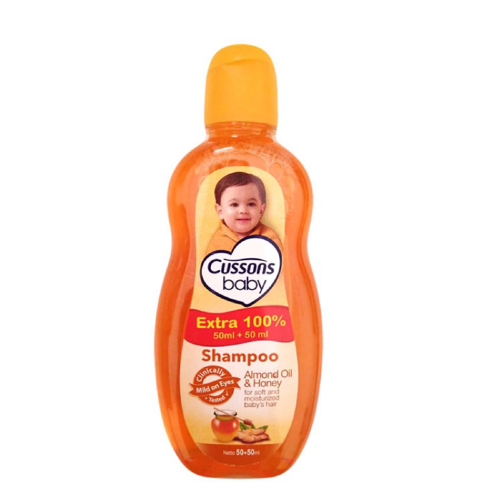 Bisa COD Cussons Baby Shampo Bayi Ektra 100% 50+50 ml Shampo Aman Untuk Bayi