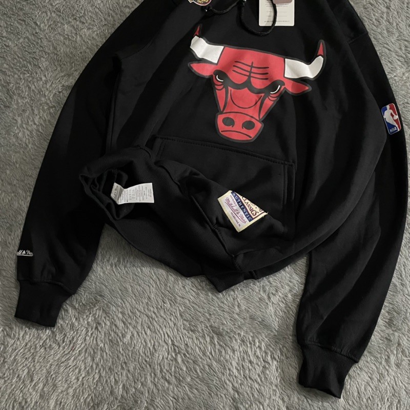 SWEATER HOODIE NBA BULLS BY MITCHELL &amp; NESS FULLTAG &amp; LEBEL