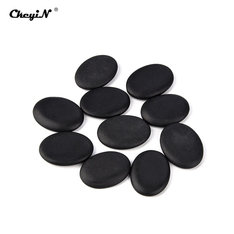 

CkeyiN 10 Pcs Batu Lava Alami Batu Panas Pijat SPA Energi Batu Berapi