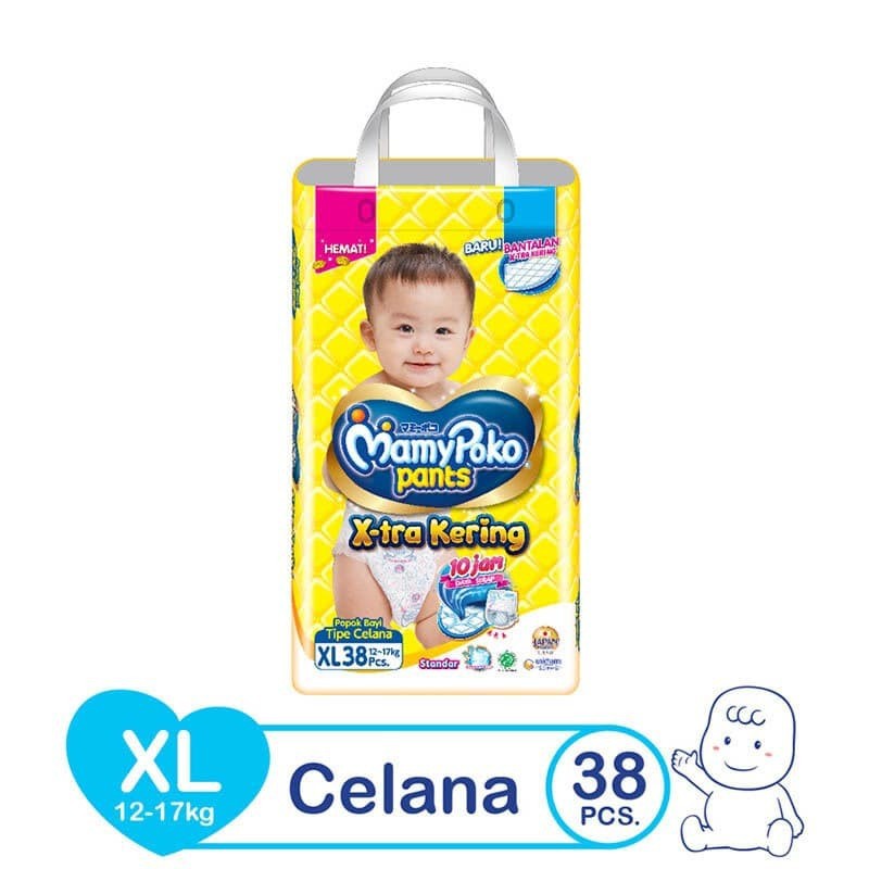 MamyPoko Standar Pants Xtra Kering XL38 Popok Bayi Celana XL 38 Mamy Poko