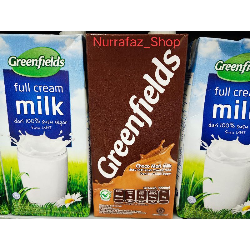 

SUSU UHT GREENFIELDS 1000ml FULLCREAM COKLAT