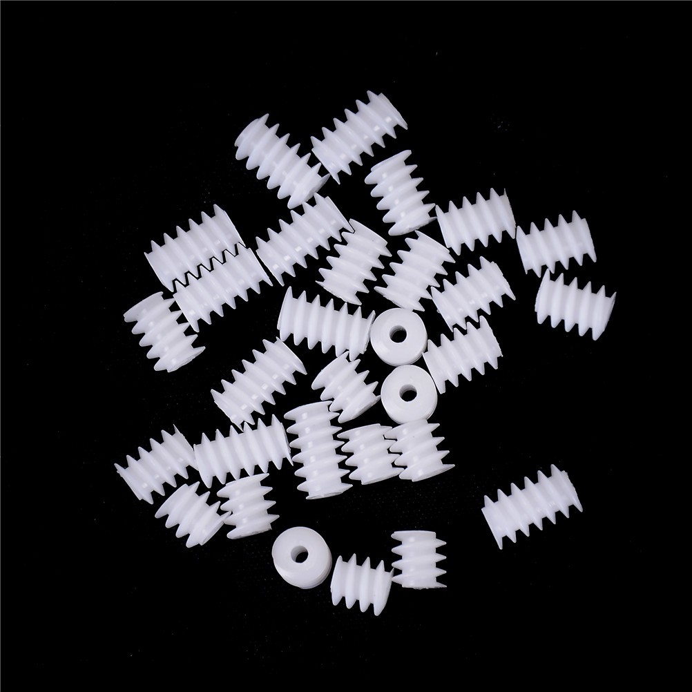 10Pcs Gear Cacing Bahan Plastik Ukuran 6x8mm 2mm untuk Mainan DIY 0 0 0 0 0