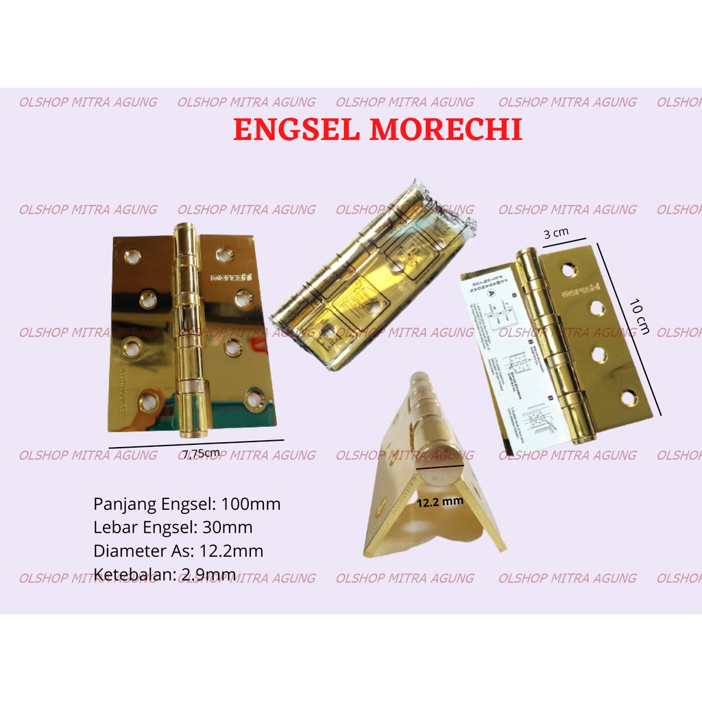 OLS Engsel Tebal Morechi Engsel Jendela 4 Inch Morechi Belluci Stainles MA