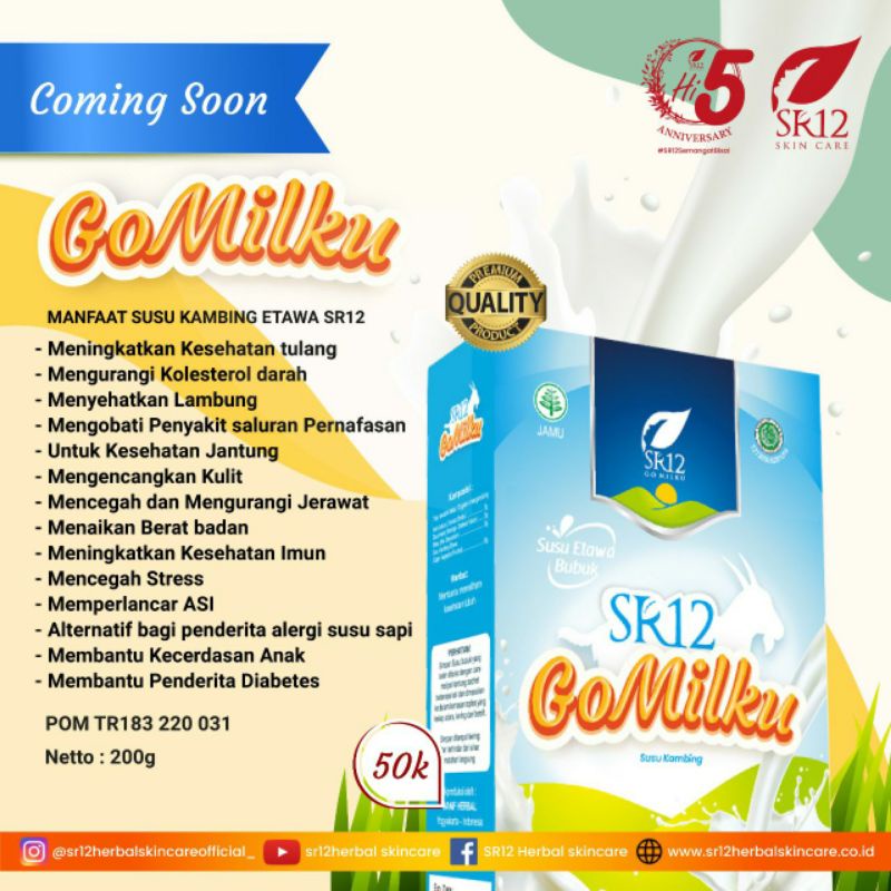 

Gomilku SR12 Susu Kambing Etawa Ori Kualitas Unggul Halal