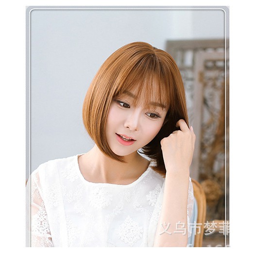 Wig Rambut Pendek Lurus Wanita Berkualitas Korean Version Wig Short Hair Women's