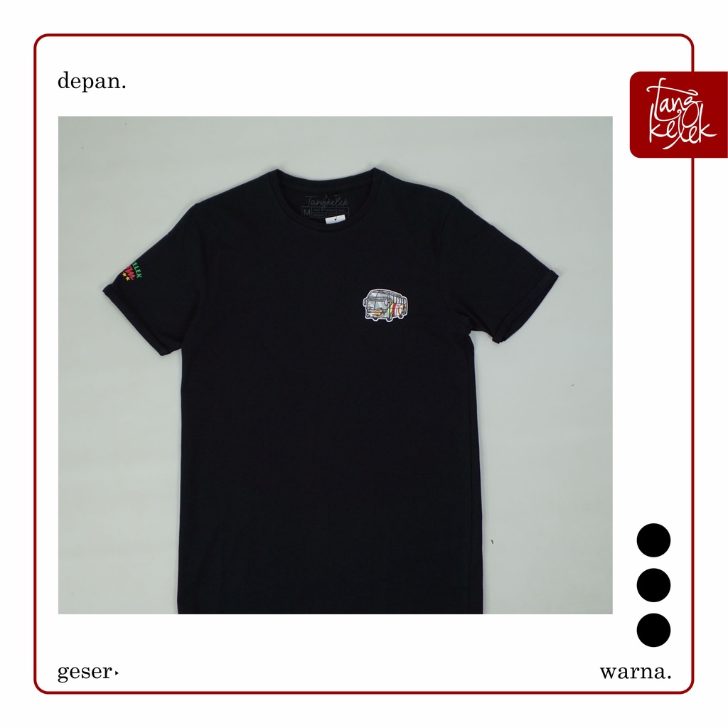 Tangkelek Baju Kaos Tangkelek x Npm Gambar Bus Warna Hitam
