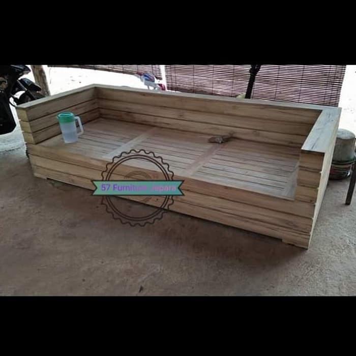 Kursi bangku panjang 250cm kayu jati mentahan bale bale Box simpel