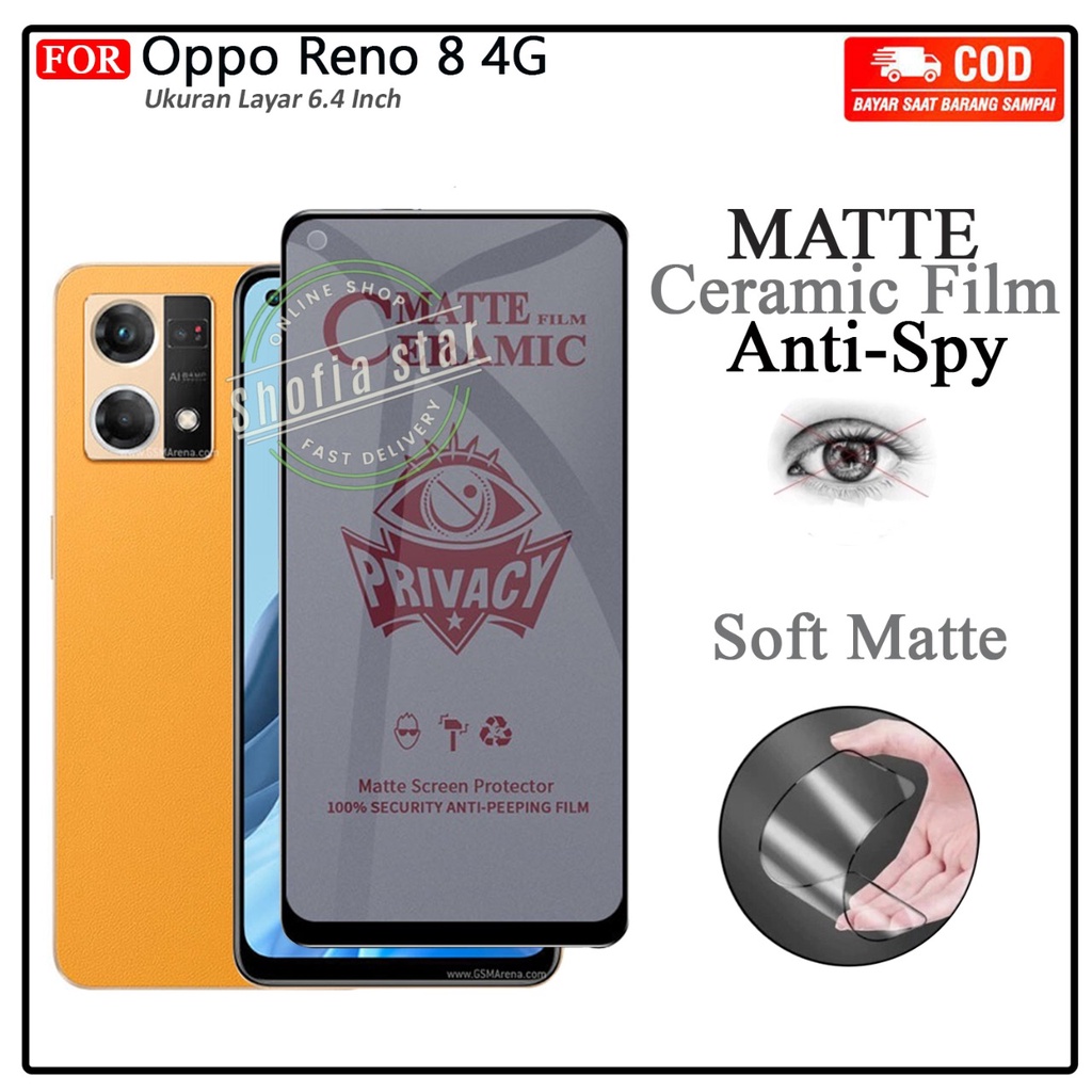 Anti Gores Ceramik Blue Light Oppo Reno 8 4g Reno 8 Reno 8 Pro Reno 8z Anti Radiasi Full Cover