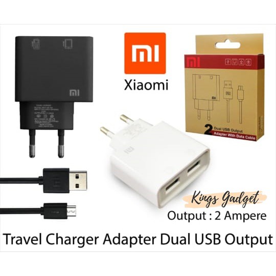 CHARGER XIAOMI GRADE AAAA DC 5V BLACK WHITE 1A 2A MICRO USB
